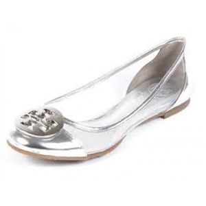 Tory Burch Silver Ballet Flats